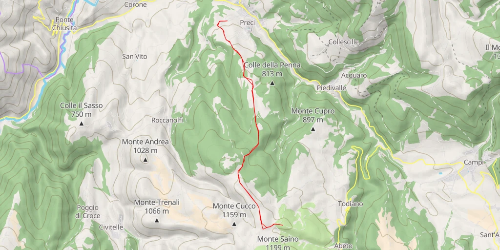 Map of the trail for Monte San Nicola