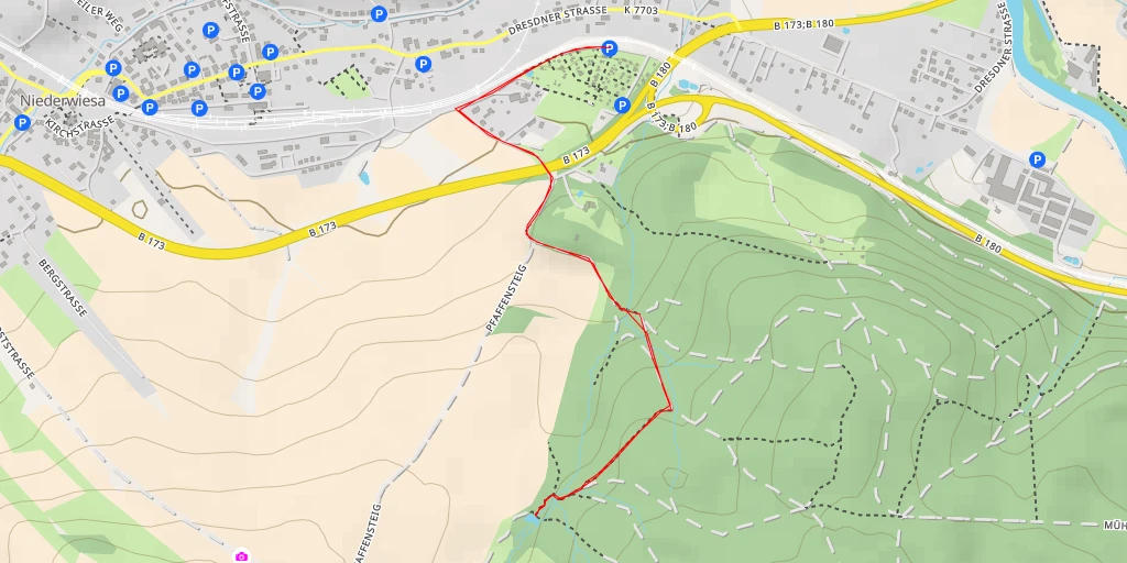 Map of the trail for Forststraße