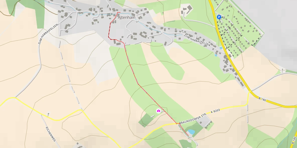 Map of the trail for Braunsdorfer Straße