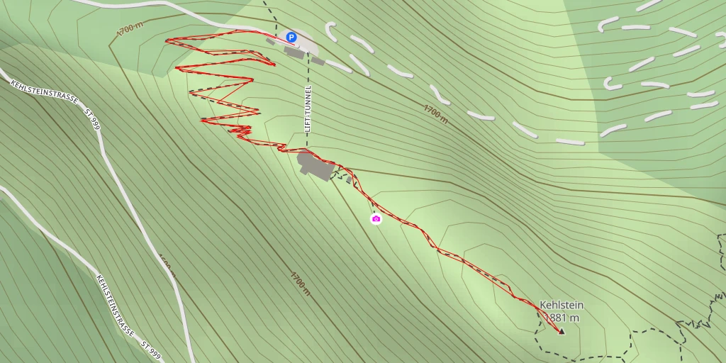 Map of the trail for Kehlstein