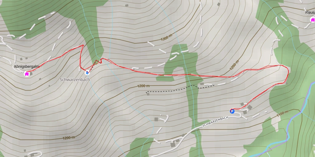 Carte de l'itinéraire :  Königsbergalm