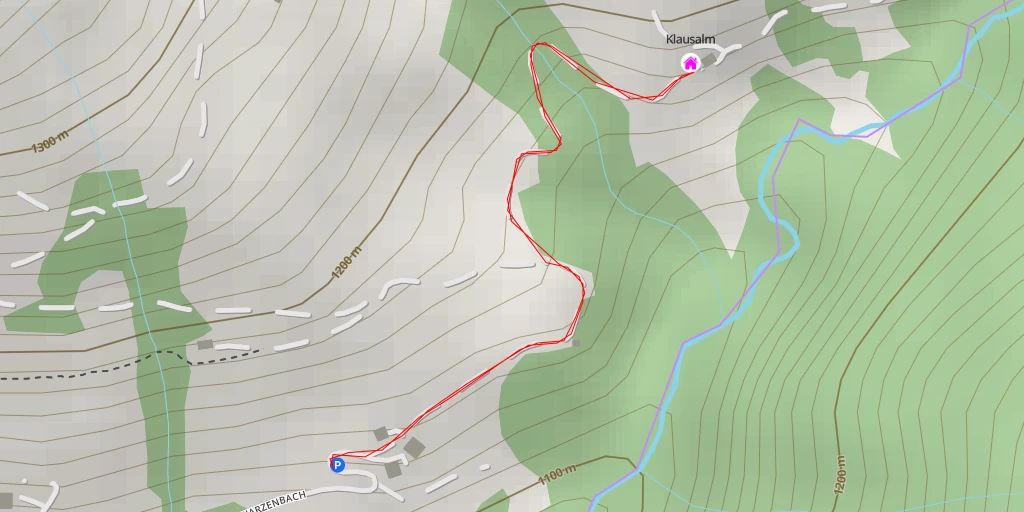 Map of the trail for Klausalm