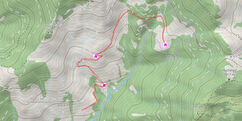 Map of the trail for Klingelbergalm