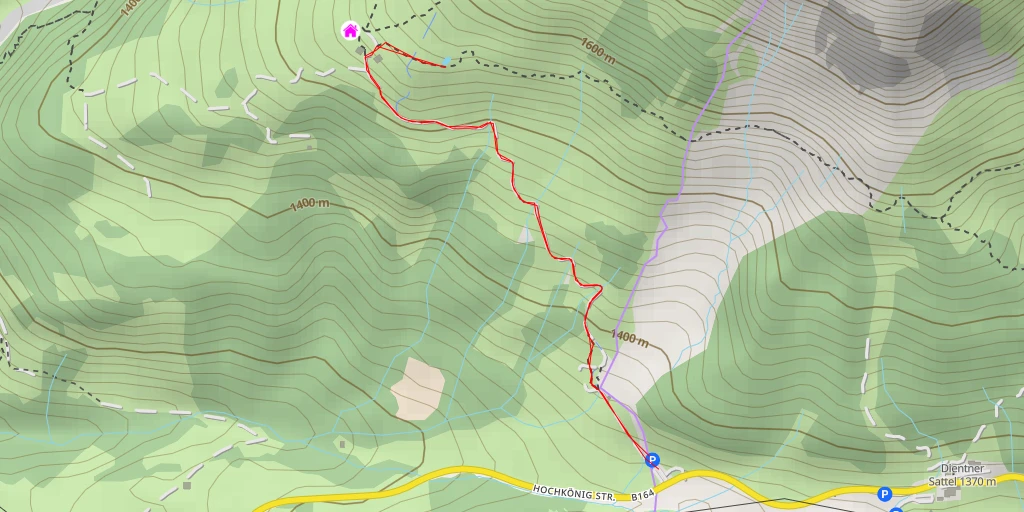 Carte de l'itinéraire :  Hochkönig Straße