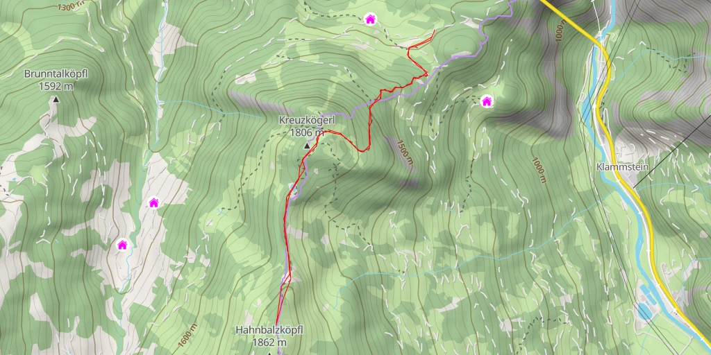 Map of the trail for Klammstein