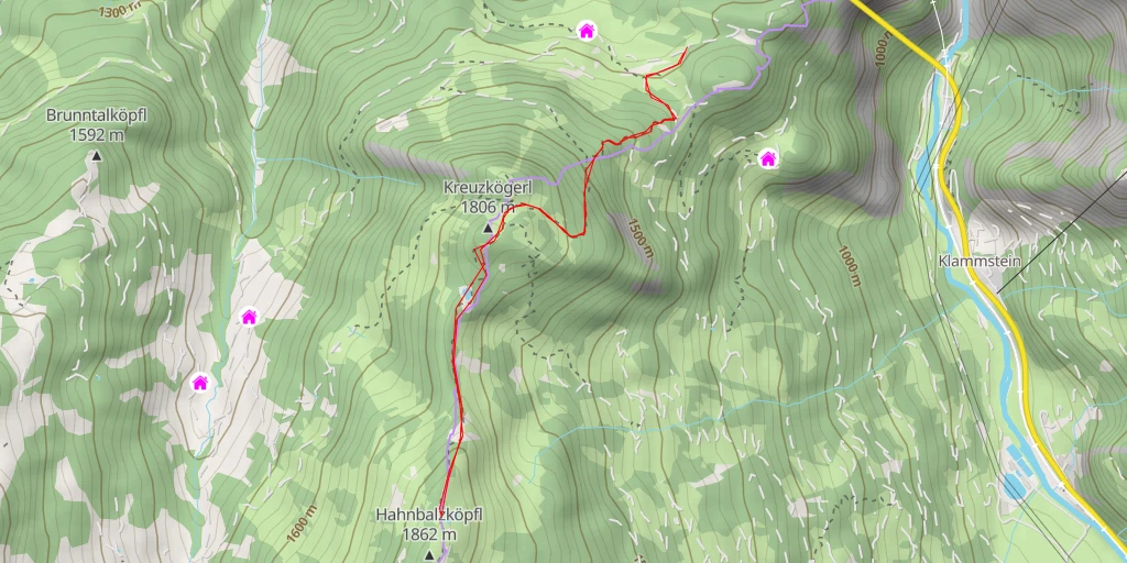 Map of the trail for Klammstein