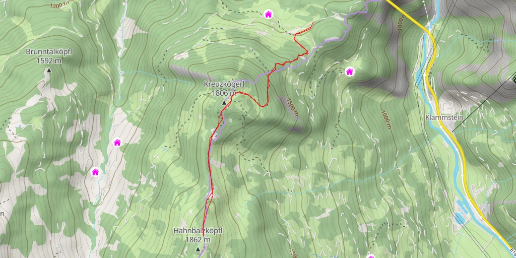 Map of the trail for Klammstein