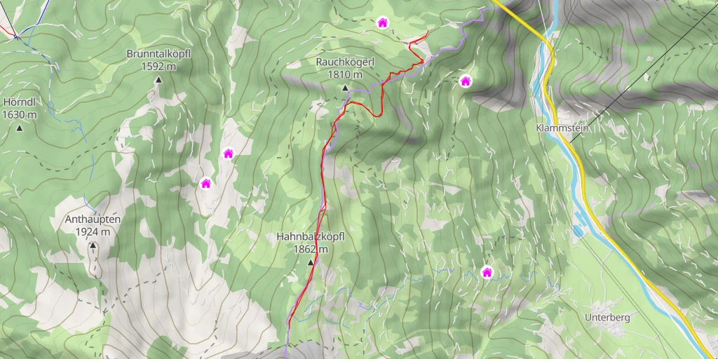 Carte de l'itinéraire :  Amoser Höhe - Bettlersteig