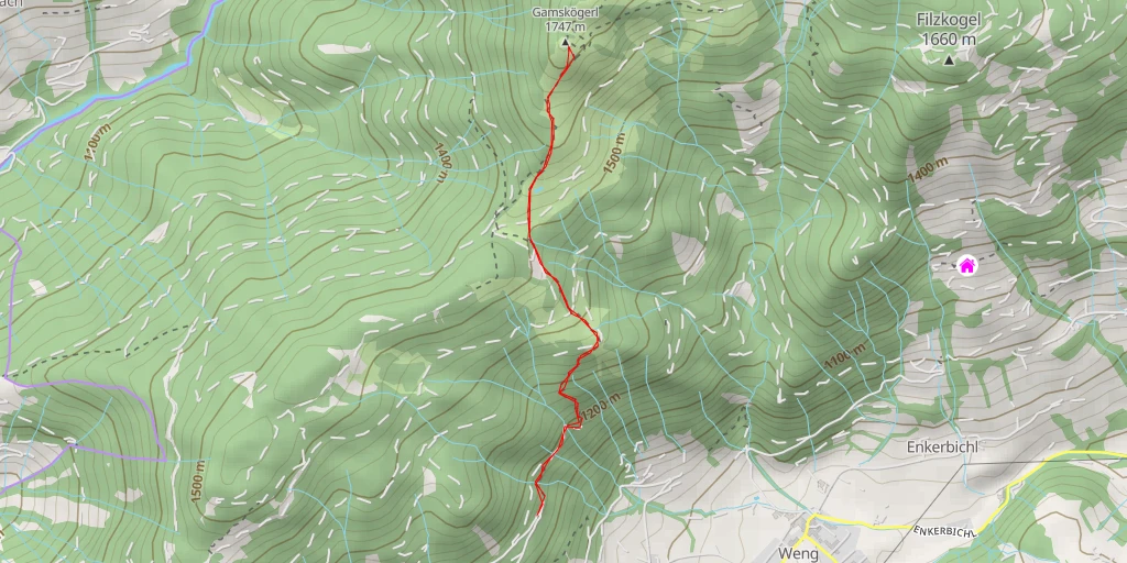 Map of the trail for Gamskögerl