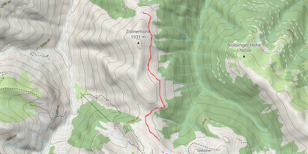 Map of the trail for Zollner Alm Weg - Zollner Alm Weg - Kötschach-Mauthen