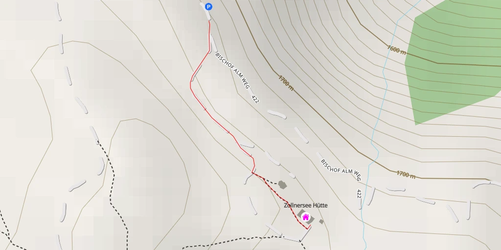 Map of the trail for Zollnersee Hütte