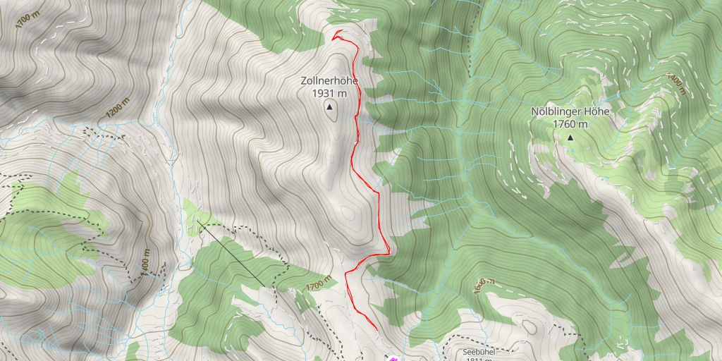 Carte de l'itinéraire :  Eggilealm - Kötschach-Mauthen