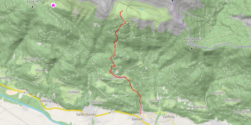 Map of the trail for Jaukenalm