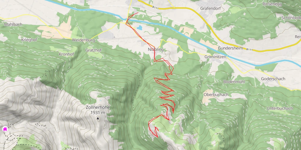 Carte de l'itinéraire :  Dellach