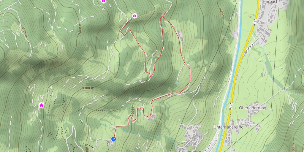 Carte de l'itinéraire :  Breitenberg