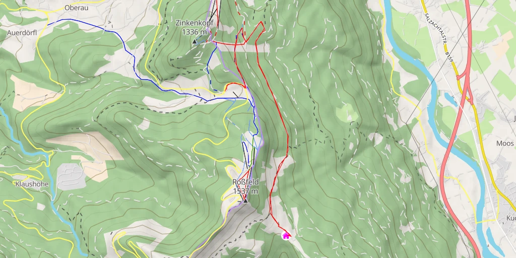 Map of the trail for Kuchler Skihütte