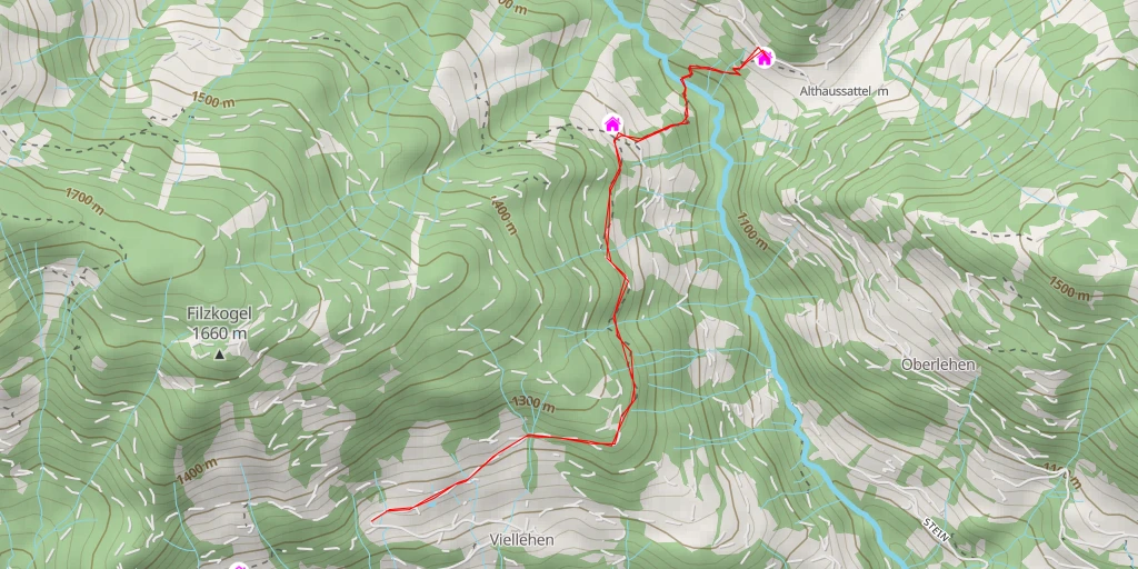 Map of the trail for Althausalm