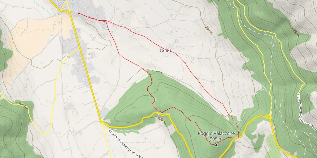 Map of the trail for Poggio Valaccone