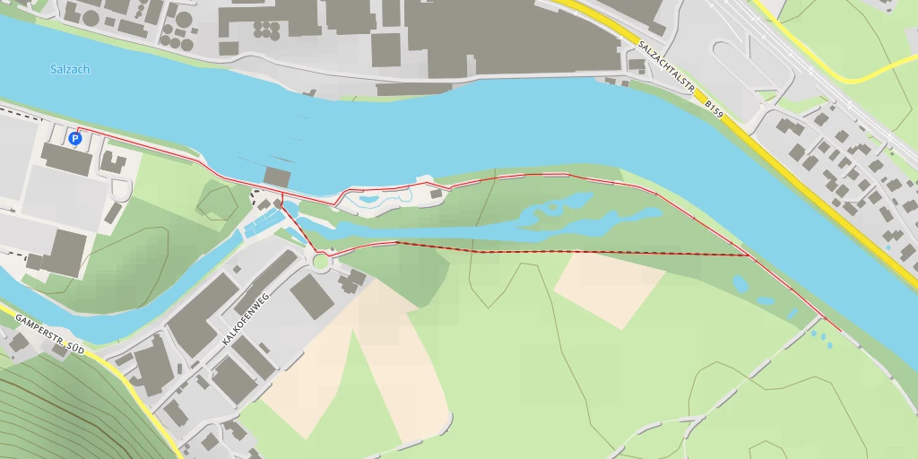 Map of the trail for Salzachtalstraße - Salzachtalstraße