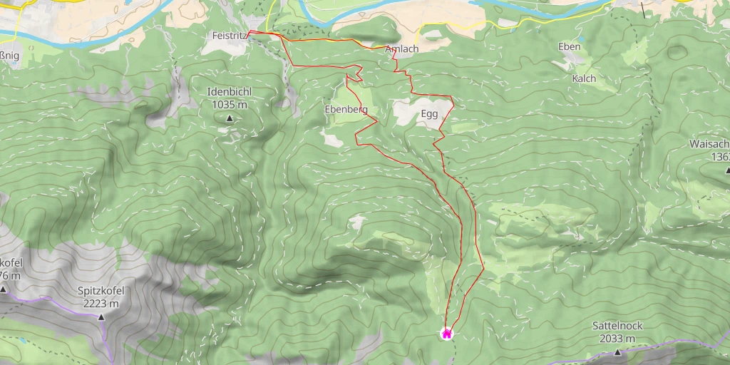 Map of the trail for E.T.-Compton-Hütte