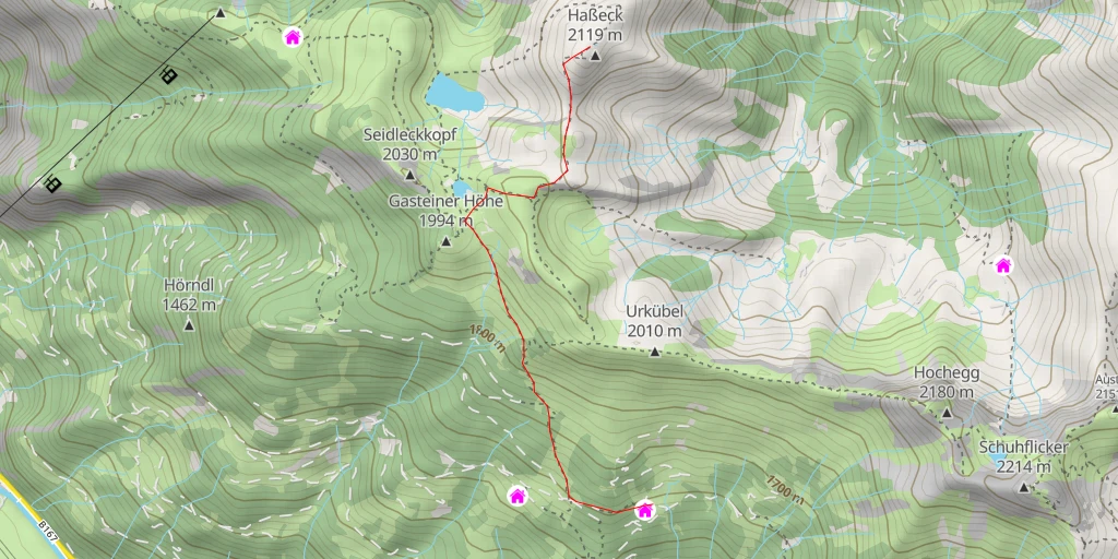 Map of the trail for Gipfelkreuz Haßeck - Latschenweg