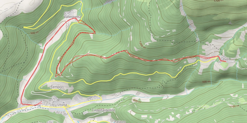 Carte de l'itinéraire :  Strada Provinciale 66/2 Macereto Braccio Casali di Ussita