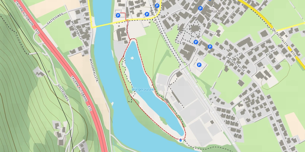 Map of the trail for Gesundheitsanlage Kuchl nach Kneipp - Therapiestiege