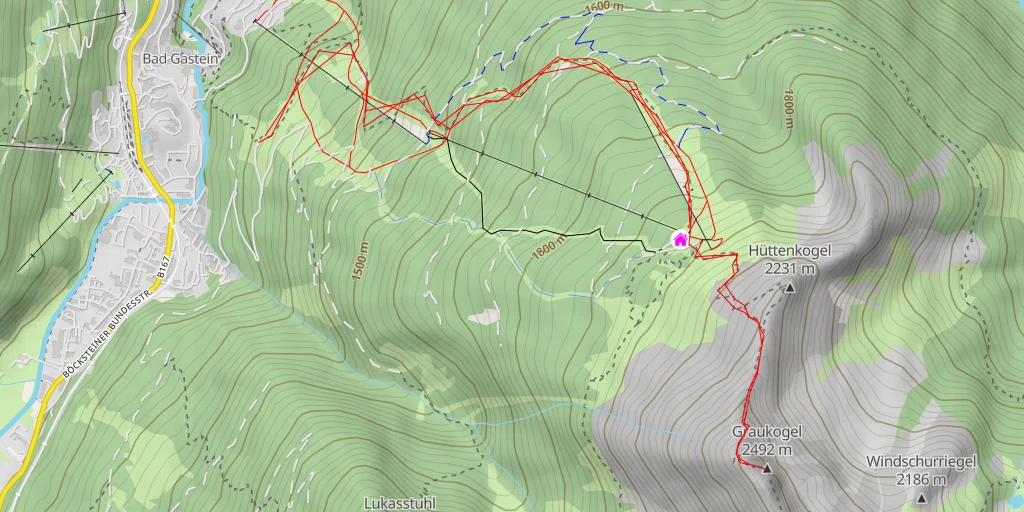 Map of the trail for Graukogel