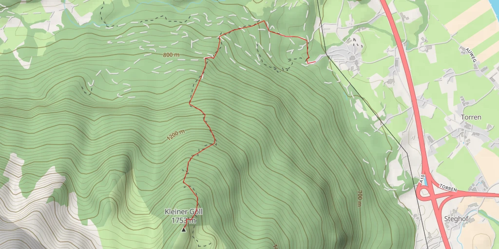 Map of the trail for Kleiner Göll