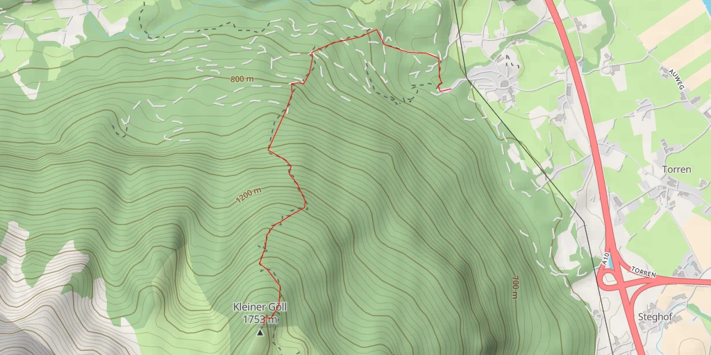 Map of the trail for Klettern Zustieg