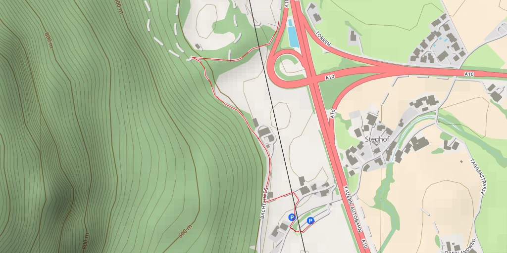 Map of the trail for Tauern Autobahn - Tauern Autobahn