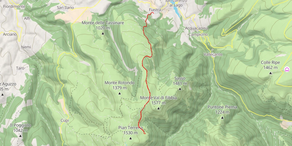 Map of the trail for AI - casale Piscini