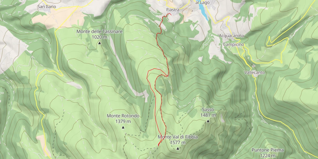 Map of the trail for AI - Rifugio Efro