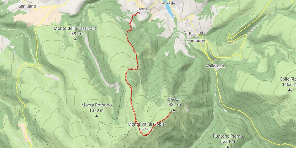 Carte de l'itinéraire :  Sasso