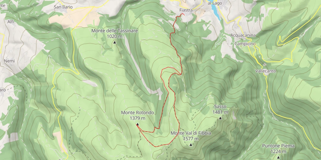 Carte de l'itinéraire :  Monte Rotondo