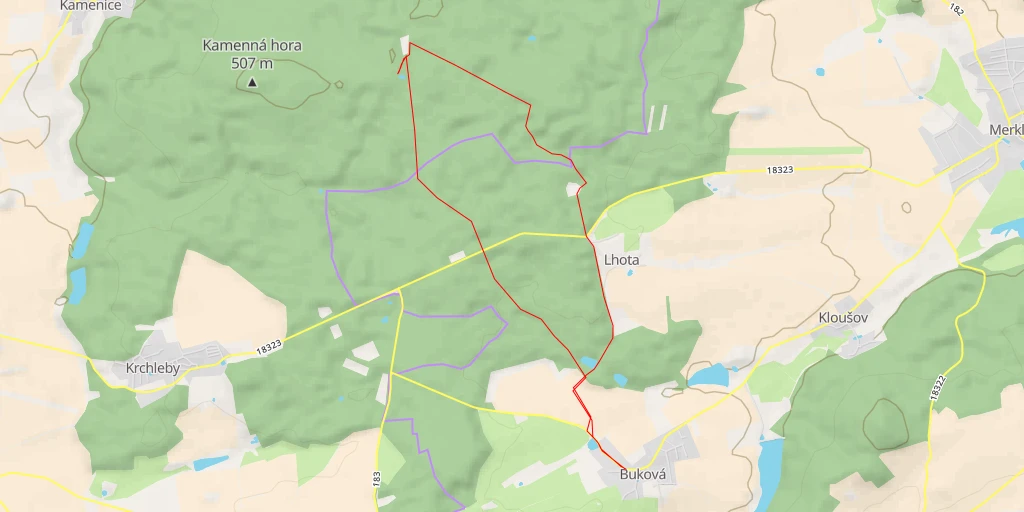 Map of the trail for Výtuň