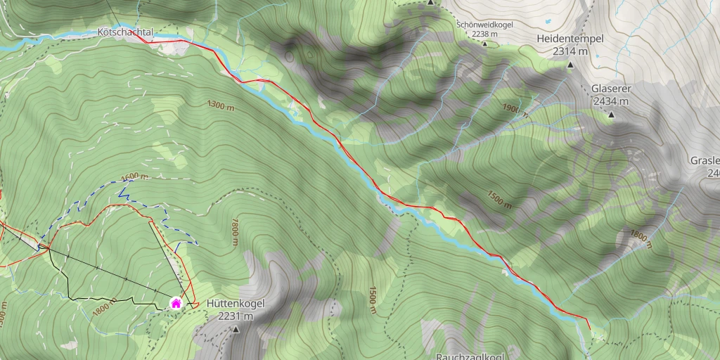 Map of the trail for Vinzenz-Havel-Steig