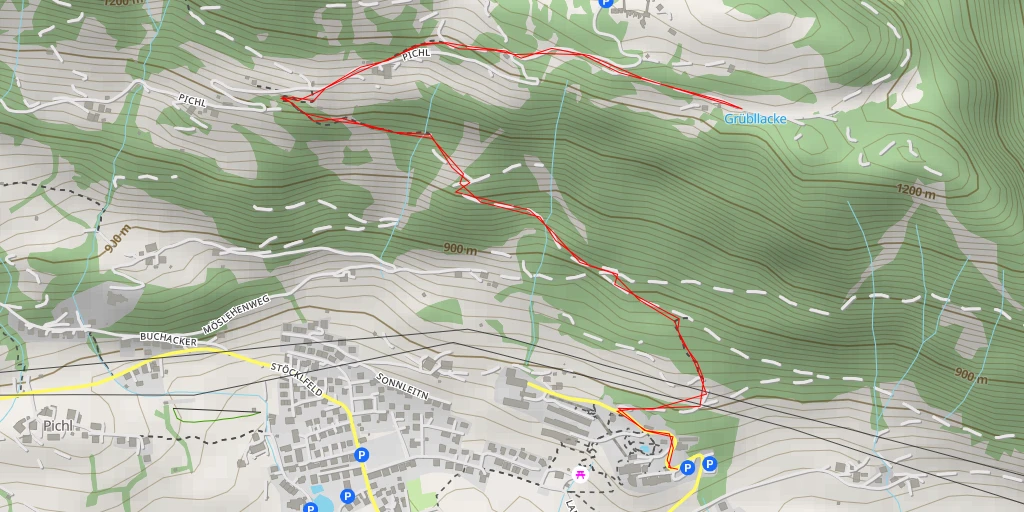 Map of the trail for Grübllacke