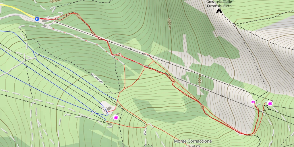 Map of the trail for AI - Cristo delle Nevi - Ussita