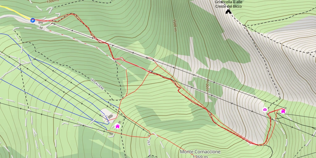 Map of the trail for AI - Rif. Cristo delle Nevi