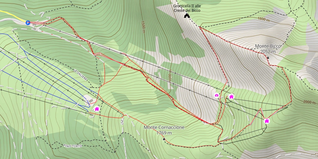 Carte de l'itinéraire :  Monte Bicco