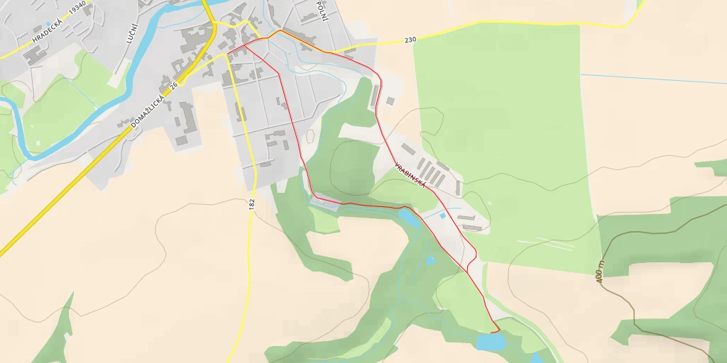 Map of the trail for Krásný rybník