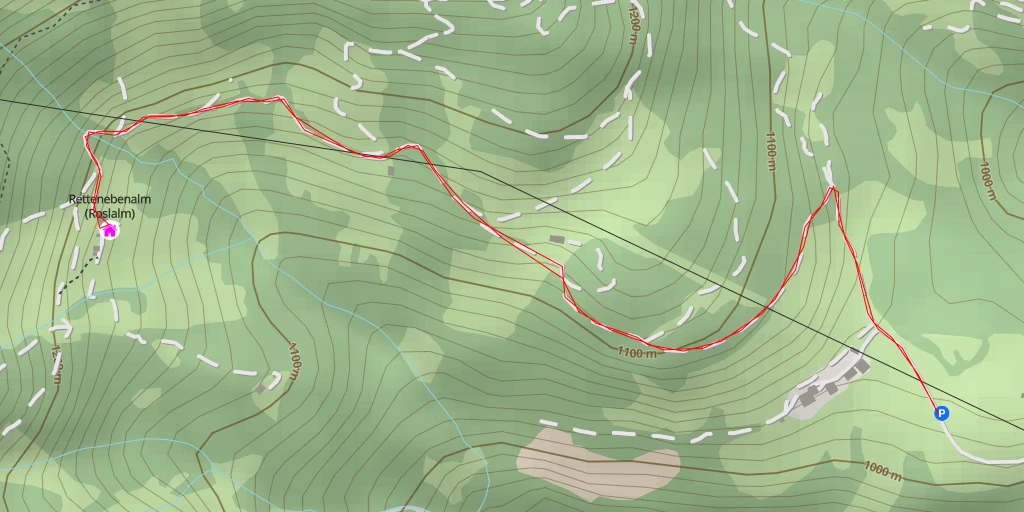 Carte de l'itinéraire :  Rettenebenalm (Roslalm)