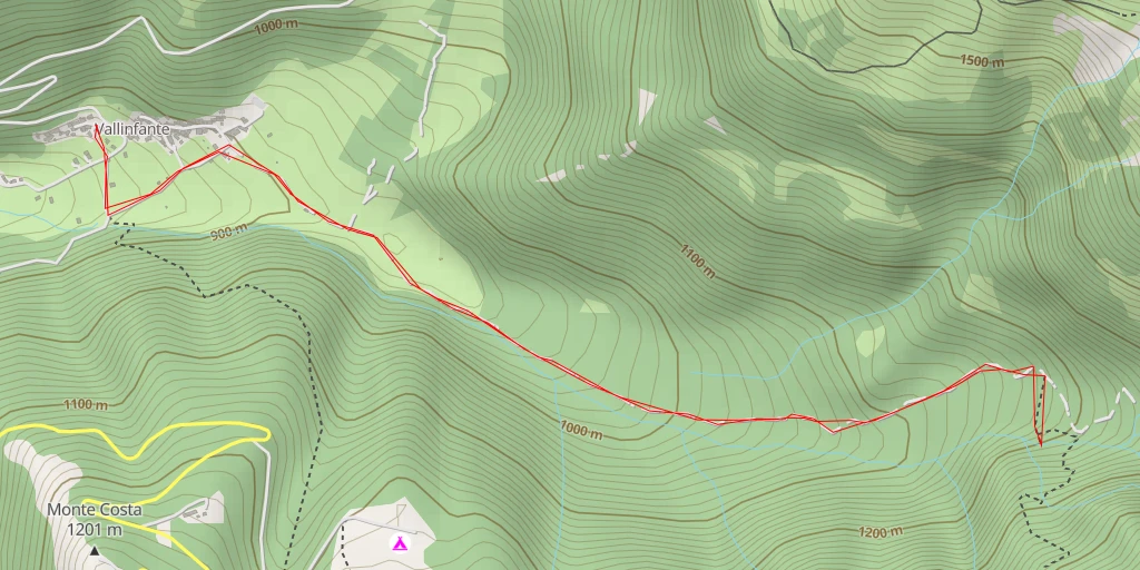 Carte de l'itinéraire :  Cascata del Pisciatore