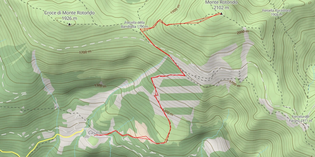 Map of the trail for Monte Rotondo