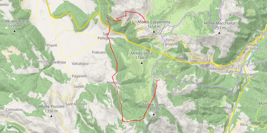 Map of the trail for 300 SI - I Pantani - 61 - Strada Statale 685 delle Tre Valli Umbre