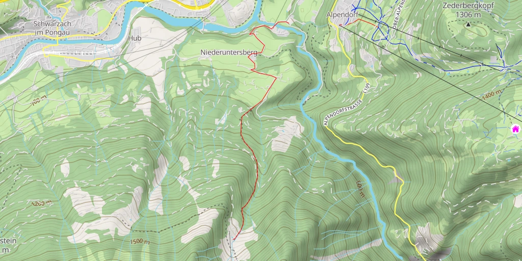 Carte de l'itinéraire :  Niederuntersberg