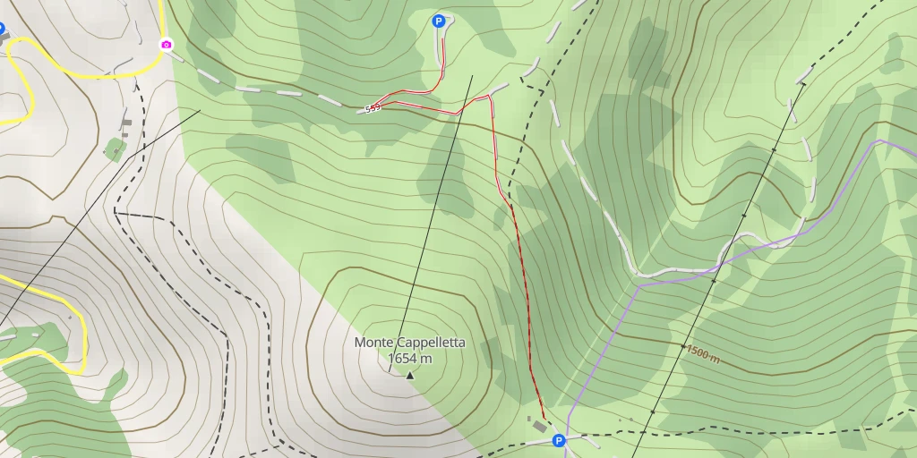 Map of the trail for Rifugio Monti del Sole