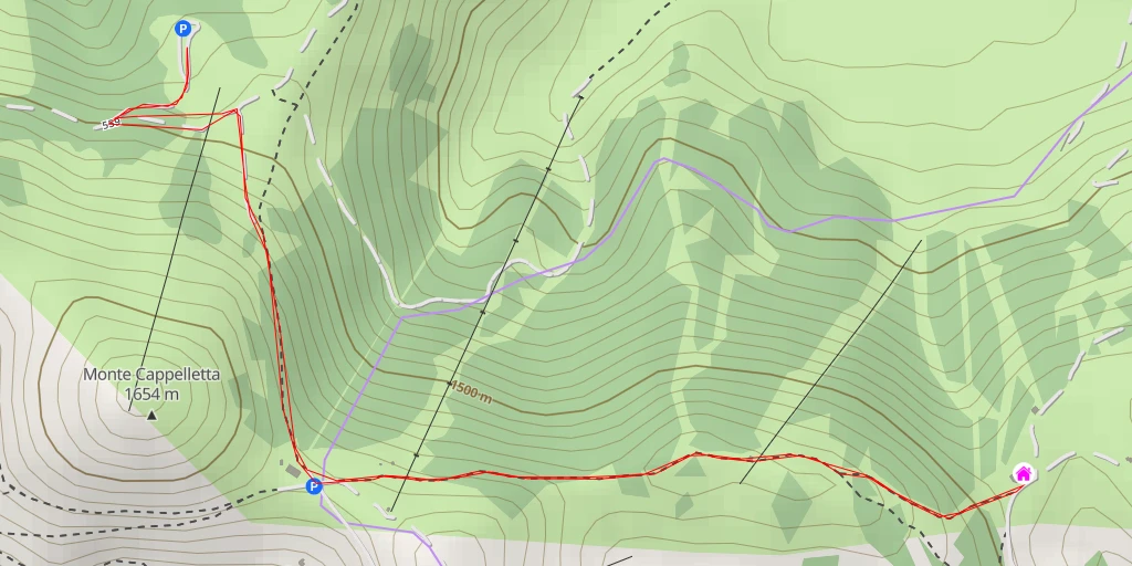 Map of the trail for Rifugio Colle le Cese