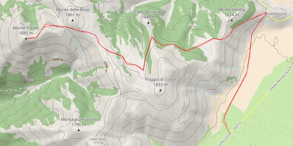 Map of the trail for Monte Patino